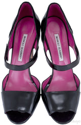 Black Patent Strap Heels