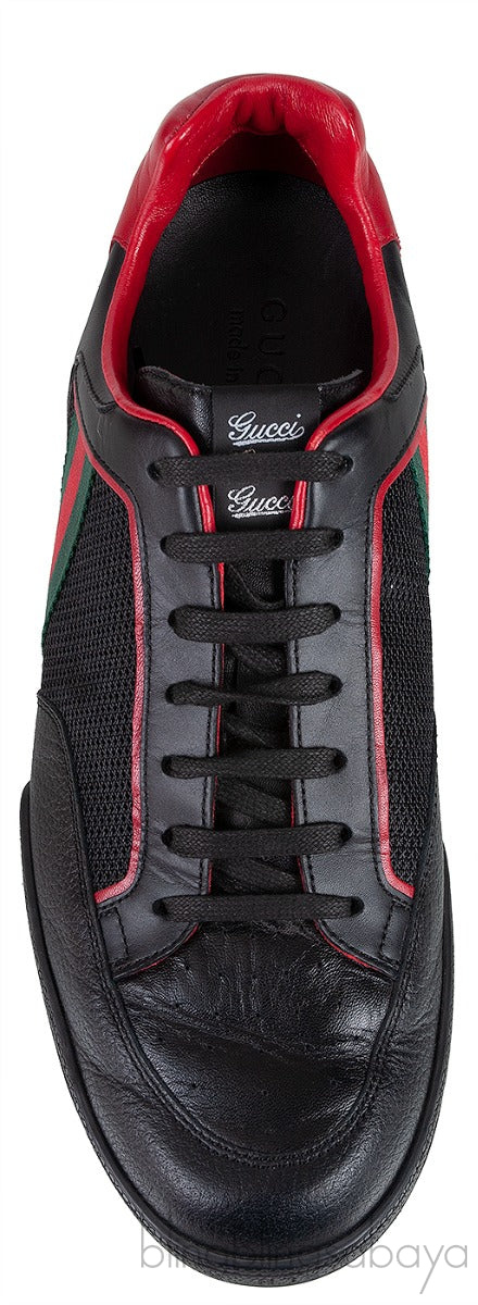 Mesh Fabric Leather Vintage Tennis Web Sneakers