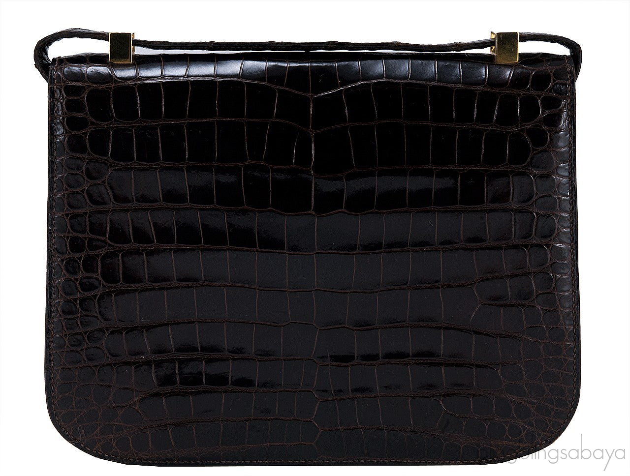 Constance Vintage Brown Crocodile