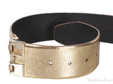 Oscar Dela Renta Metallic Gold Double Hinge Belt
