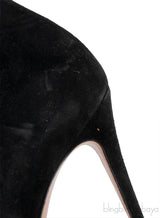 Suede Pointed Toe Black Heels