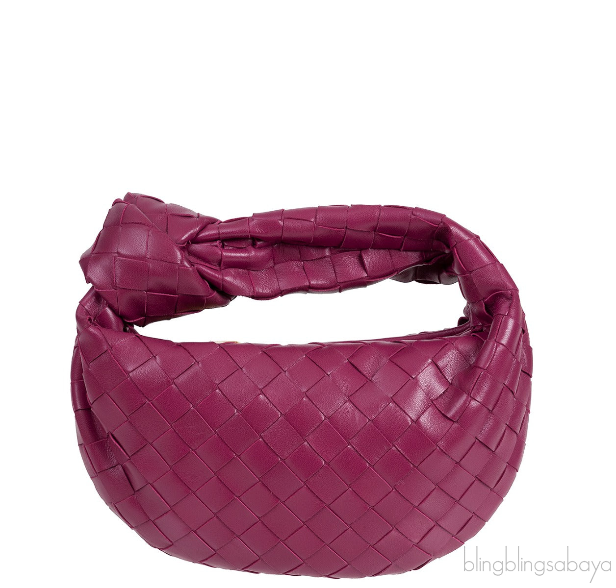Plum Jodie Mini Knotted Intrecciato Pouch