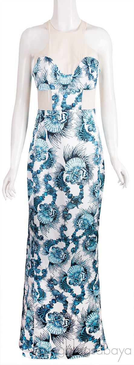 Shell Printed Sleeveless Maxi Dress