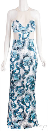 Shell Printed Sleeveless Maxi Dress