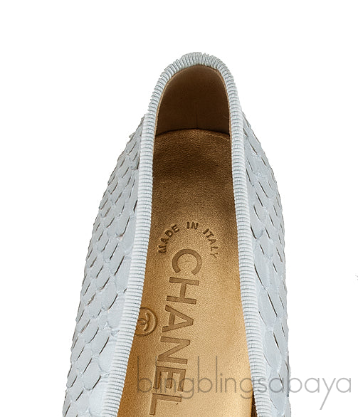 Silver Python Ballet Flat