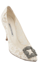 Floral Lace Ivory Hangisi Pump