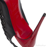 Christian Louboutin Black Leather Ostri Sling 100 Heels