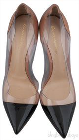 Nude & Black Plexi Pumps