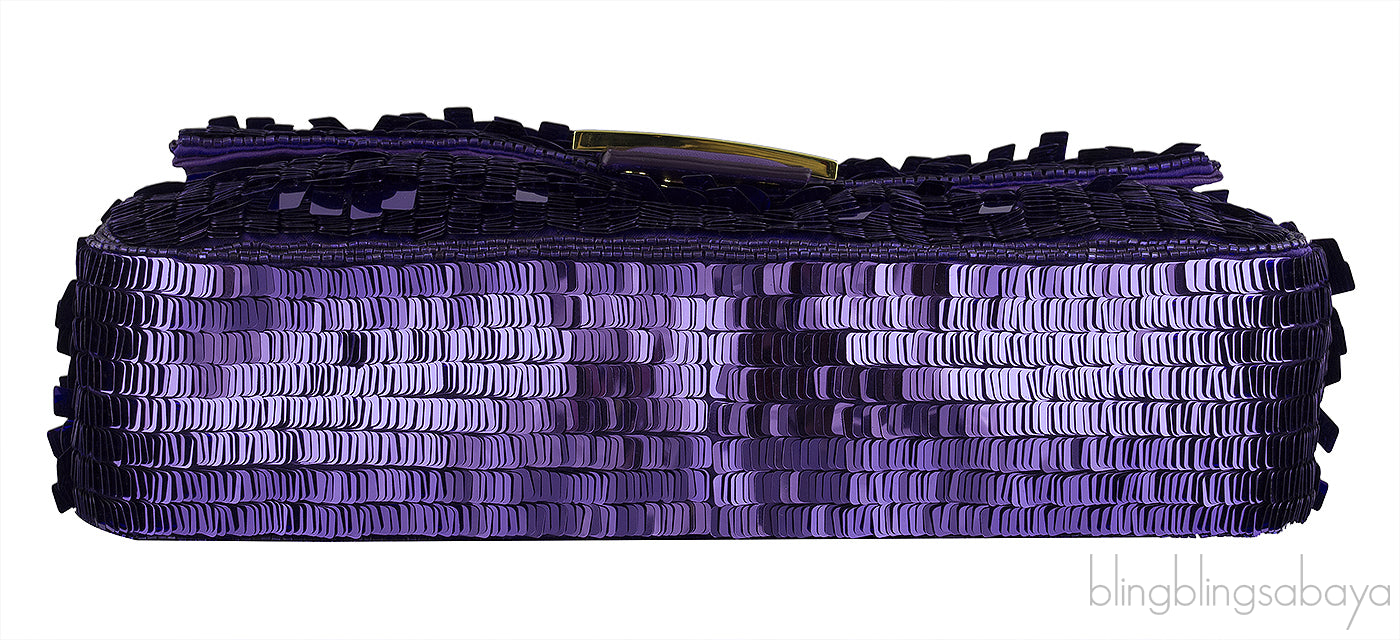 Baguette Purple Sequined Bag