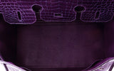 Birkin 35 Amethyst Porosus Crocodile