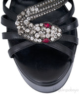 Black Serpent Crystal Heels