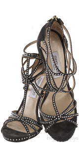 Jimmy Choo Strappy Grey Crystal Heels