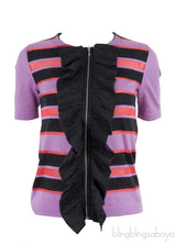 Purple Stripe Cashmere Blend Cardigan