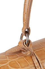 Brown Crocodile Large Handbag