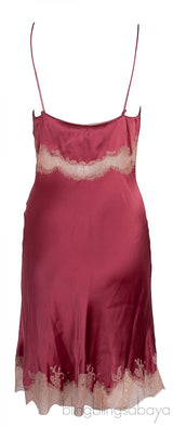 Carine Gilson Old Rose Lace Trim Cami Dress