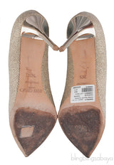 Mamey Gold Glitter Embellished Pumps