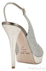 Champagne Glitter Mesh Slingback