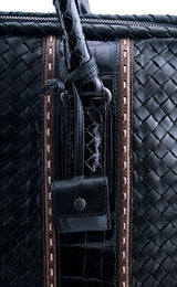 Nero Intrecciato Nappa Croco Duffle