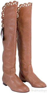 Cutout Flat Leather Boots