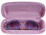 Lilac Noir Glitter Round Sunglasses