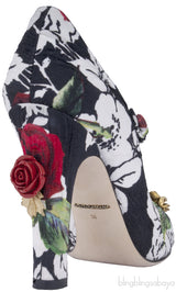 Embellished Floral Brocade Pump