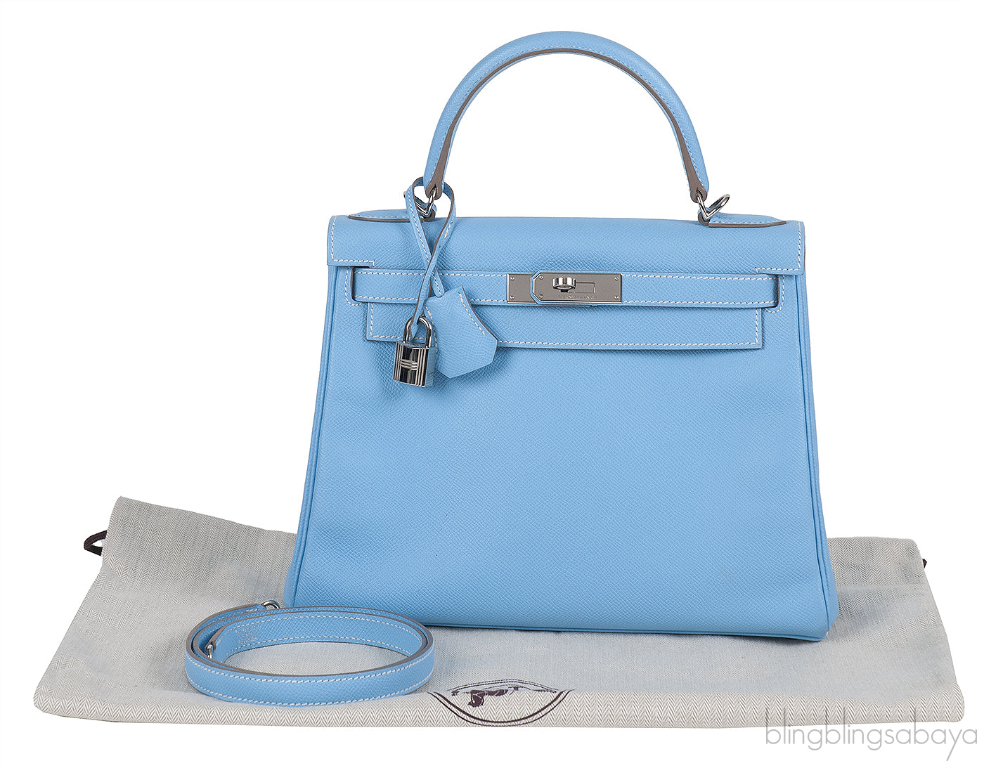 Hermès Kelly 28 Retourne Blue Celeste Mykonos Candy Epsom PHW