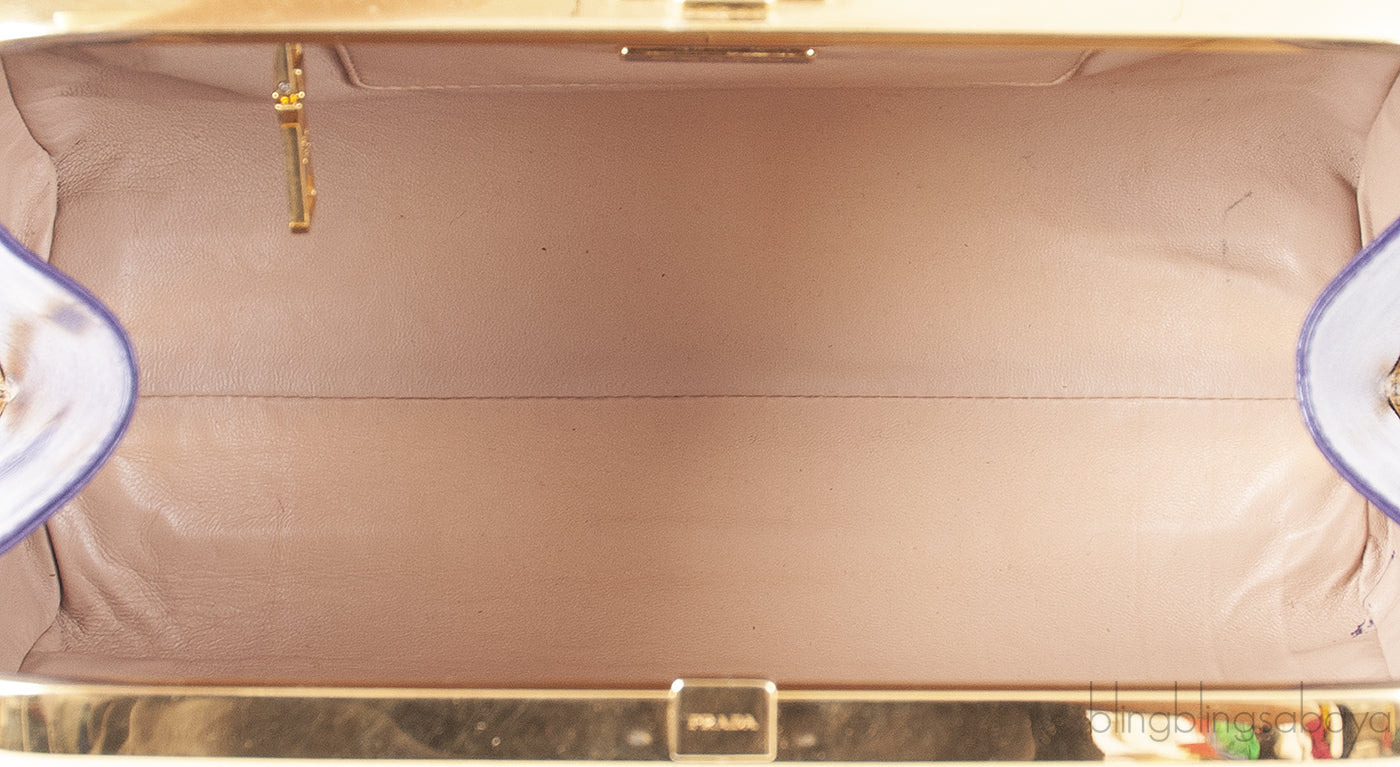 Bi-color Saffiano Frame Bag