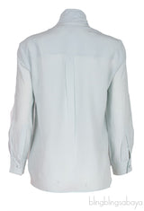 Tie-Neck Light Green Shirt