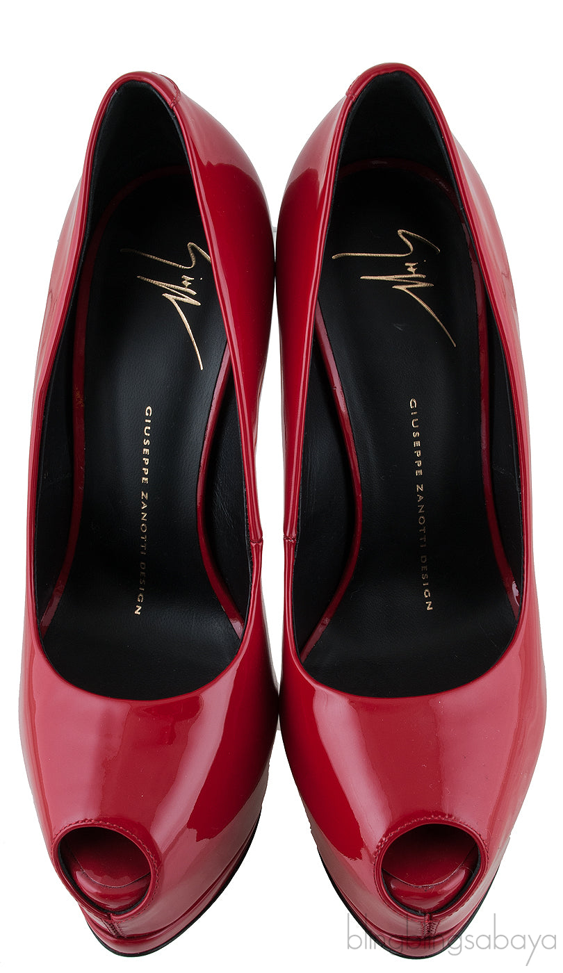 Red Patent Platform Heel