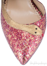 Red Serpent Half d\'Orsay Pump