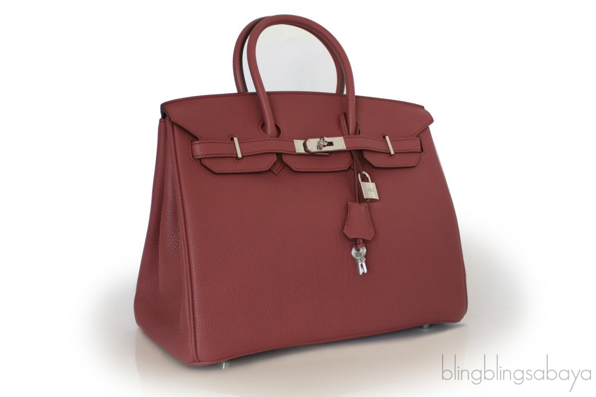Birkin 35 Bois Rose Taurillon Clem