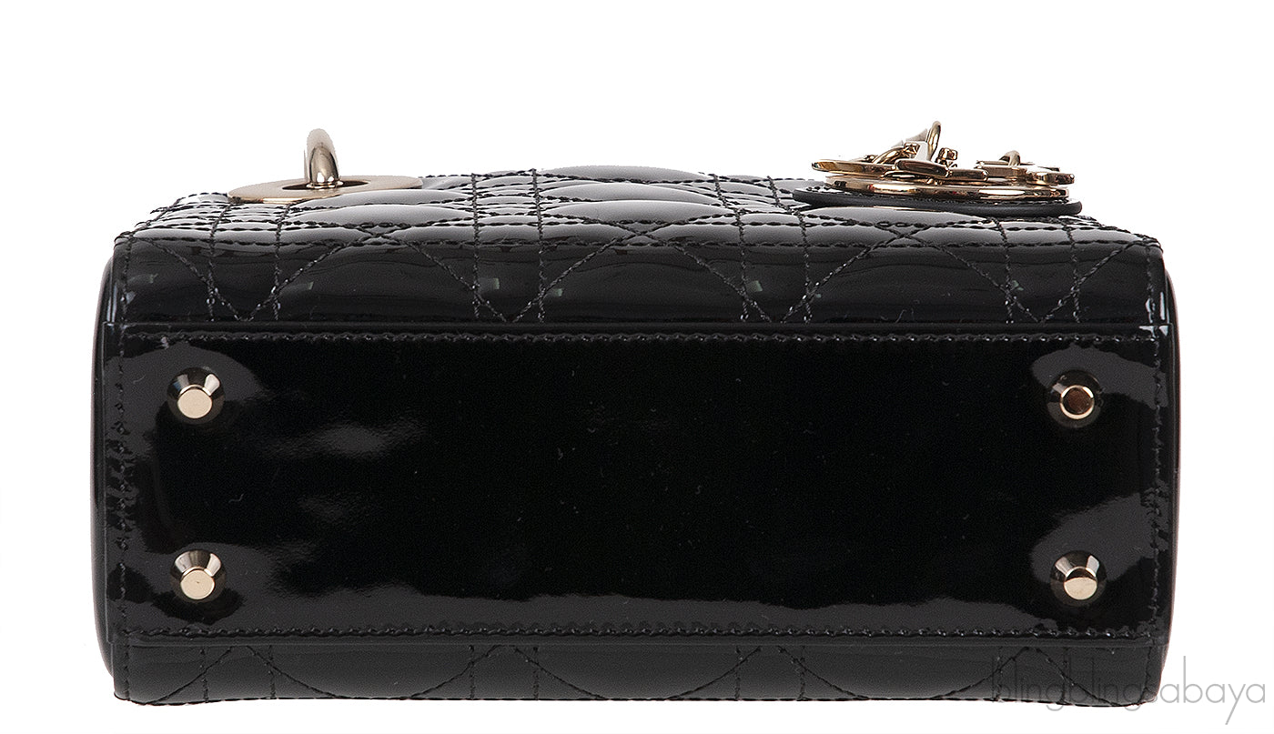 Mini Lady Dior Black Quilted Leather GHW