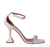 White PVC One Finger Crystal Sandals