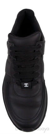 Bi-color White and Black Leather Men Sneakers