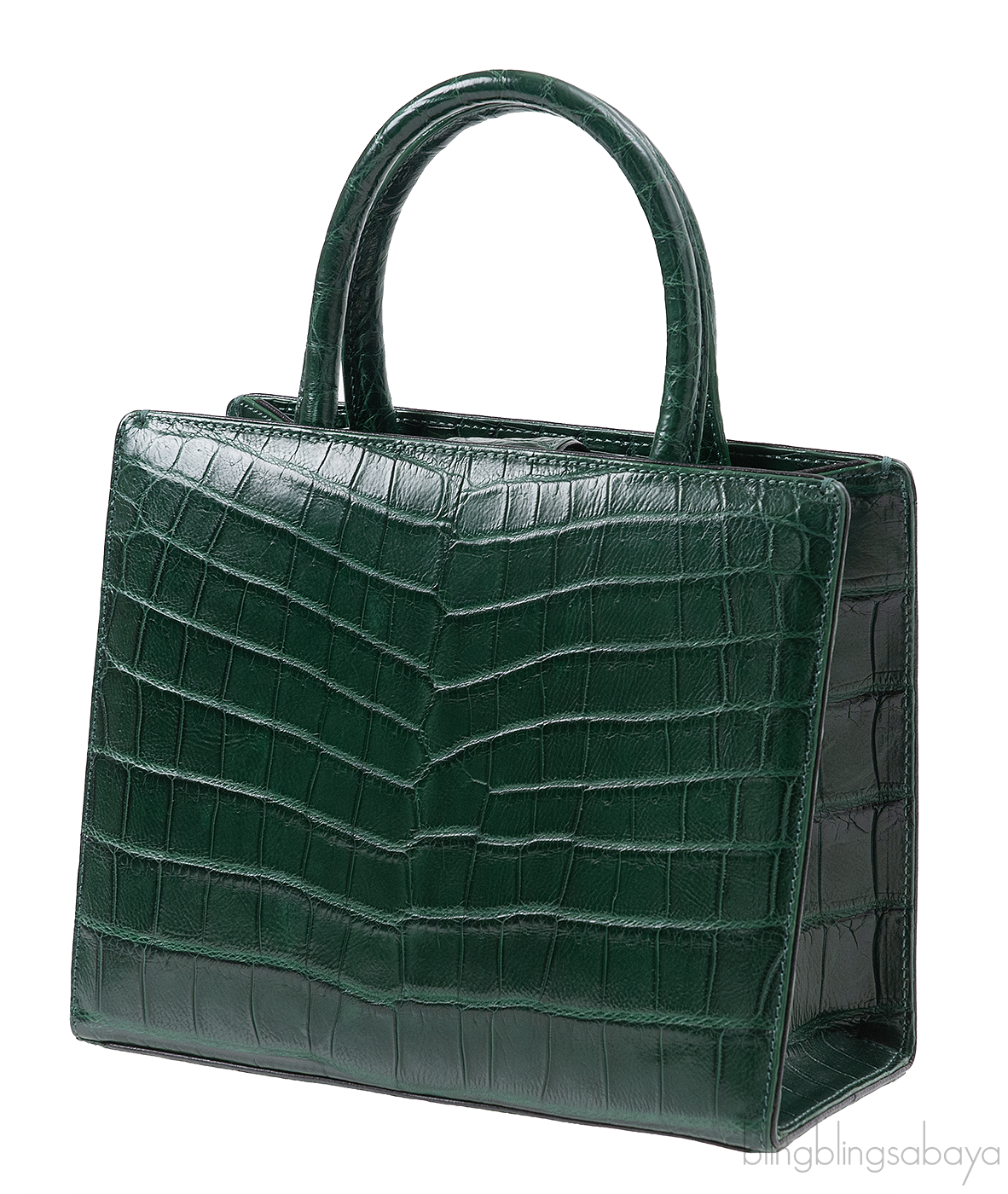S\'uvimol My Sweet Box Emerald Crocodile Bag