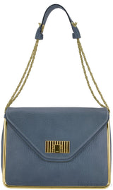 Sally Blue Grey Textured Leather Bag