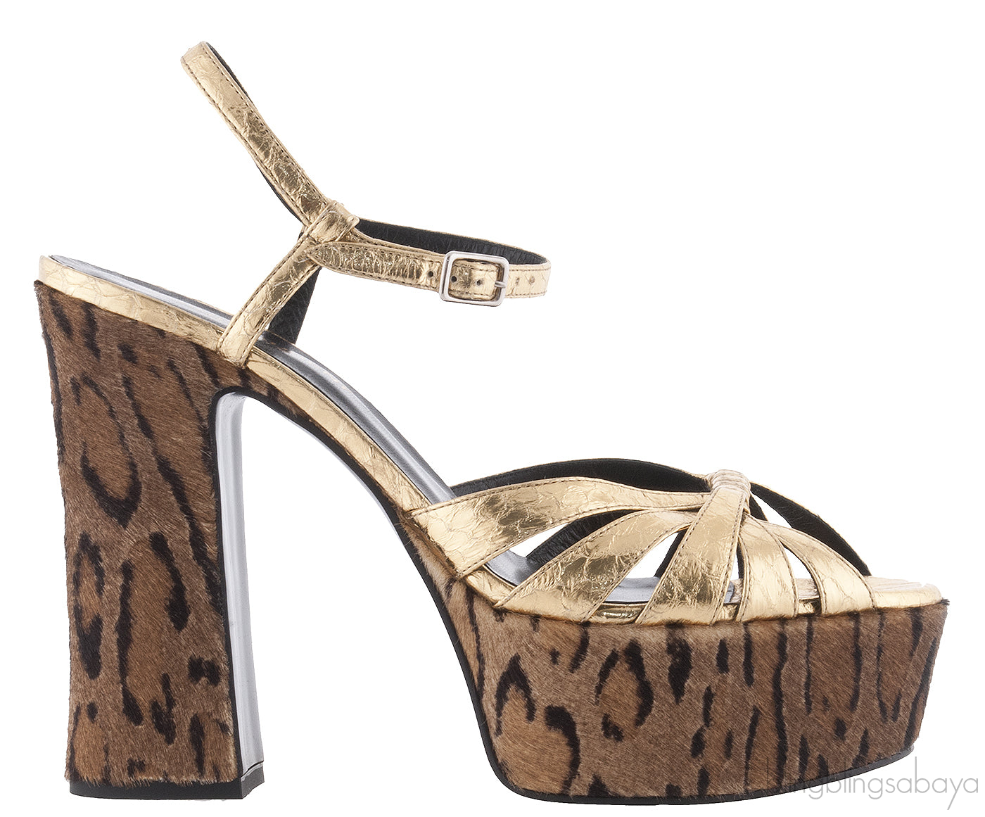 Gold Python Candy Platform Sandals