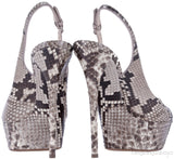 Natural Python Peep Toe Slingback