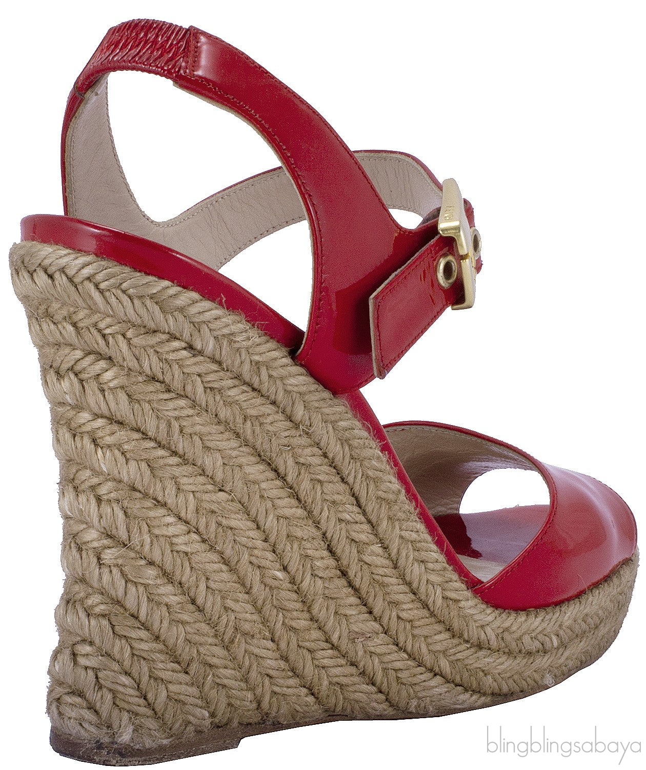 Red Patent Wedge Sandals