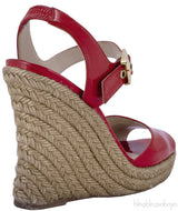 Red Patent Wedge Sandals