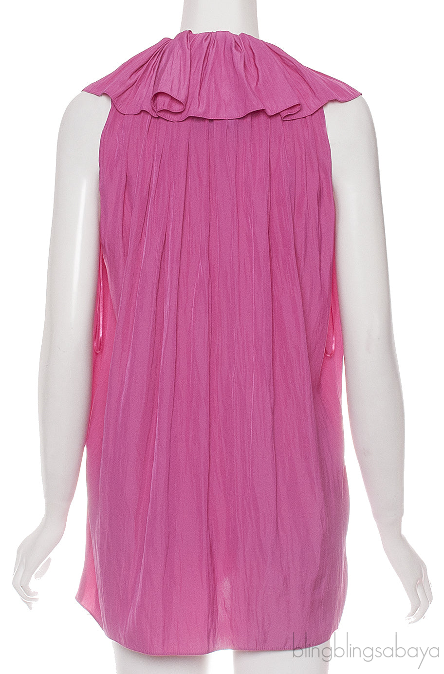 Fuchsia Drawstring Sleeveless Top