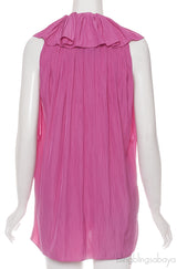 Fuchsia Drawstring Sleeveless Top