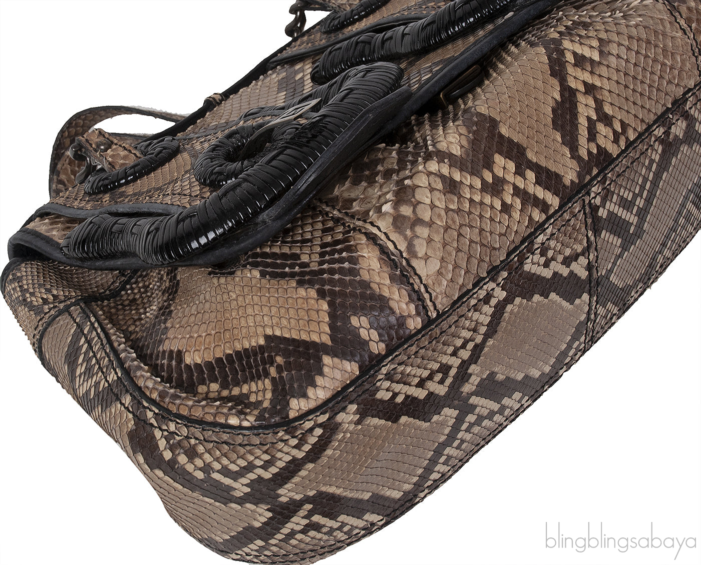Fendi Brown Natural Python Flap Bag