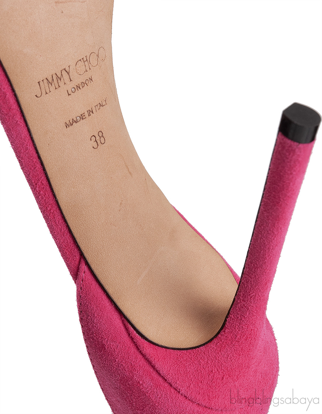 Jimmy Choo Shiloh Pink Suede Crystal Heels
