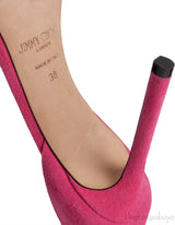 Jimmy Choo Shiloh Pink Suede Crystal Heels