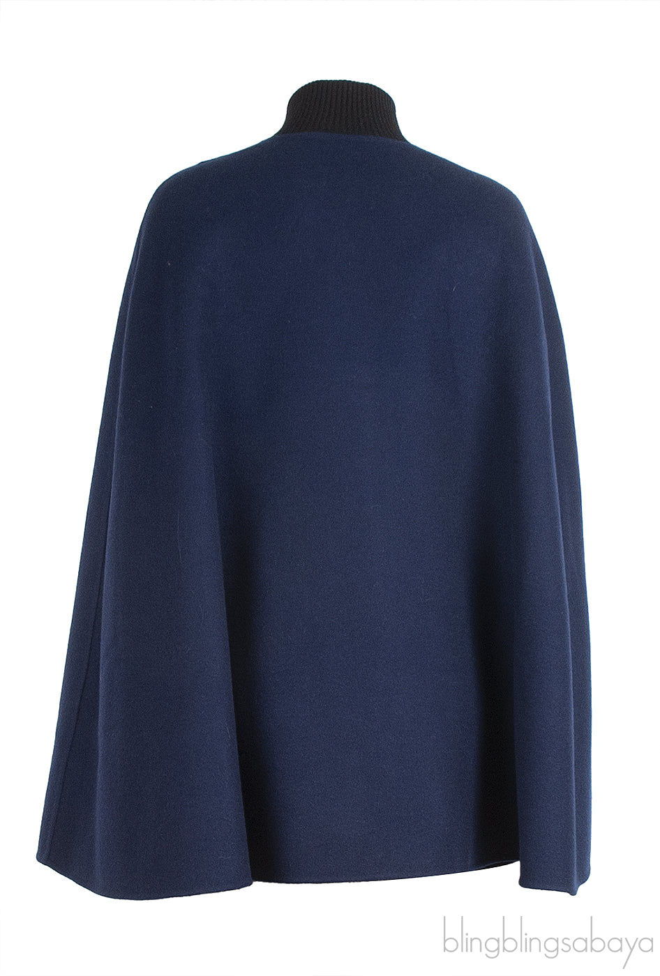Loro Piana Black & Blue Reversible Cashmere Cape