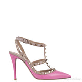Pink Rockstud Pointed Toe Heels