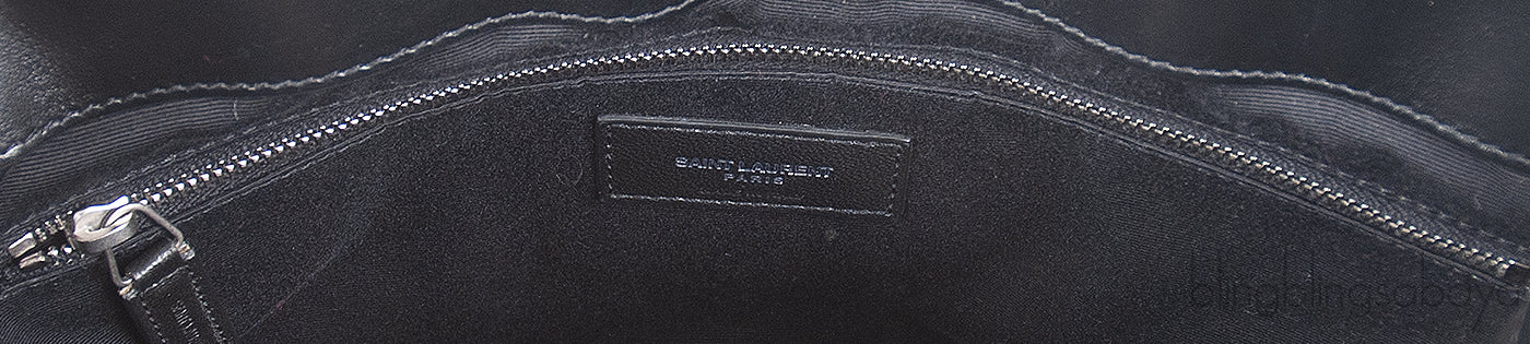 Yves Saint Laurent Black Medium LouLou Chevron PHW