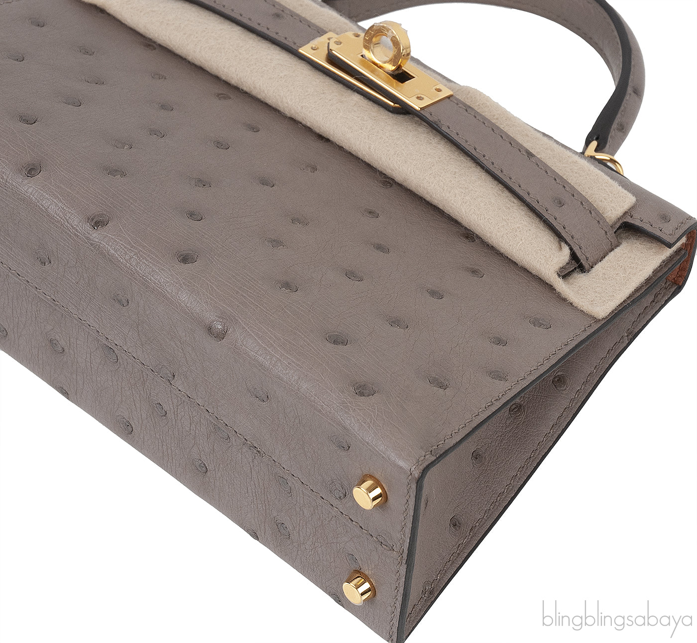 HSS Kelly 20 Ostrich Gris Tourterelle Toffe GHW