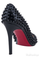 Pigalle Spikes Black Patent Pump